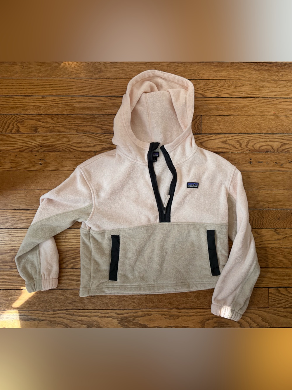 Patagonia Two-Tone Hooded Fleece Pullover - Size Medium